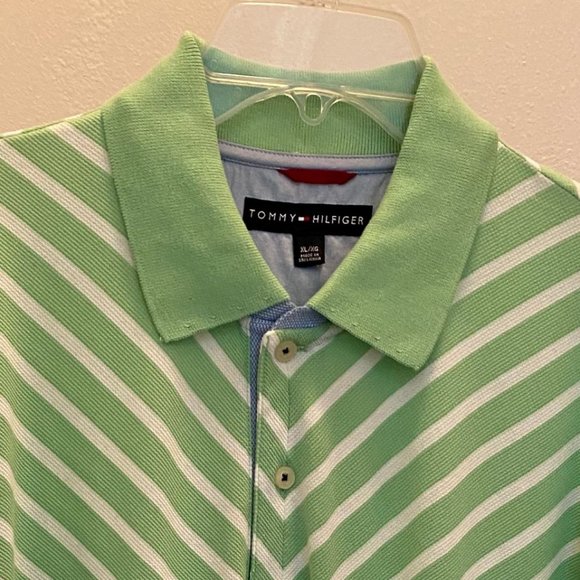TOMMY HILFIGER XL POLO - VERY UNIQUE SHIRT - GREEN - NEW WITH TAG - Picture 4 of 13